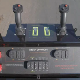 Joystick control panel on RoadSaver slurry machine