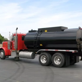 Truck mounted sealcoat tanker made by Rayner Equipment