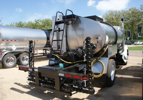 An asphalt distributor is part of Etnyre’s road construction equipment